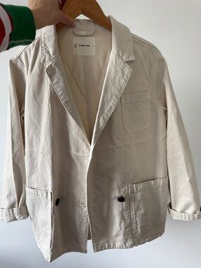 NWOT Everlane Cream Denim Chore Blazer
